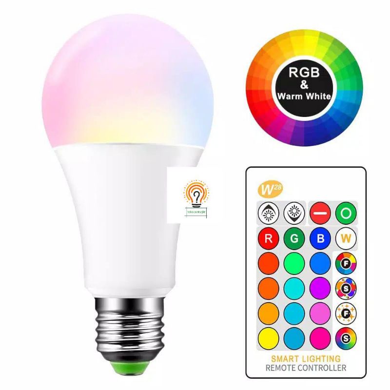 Lampu Bohlam LED RGB Berubah Warna Dengan  Remot Control E27 9W&amp;12W