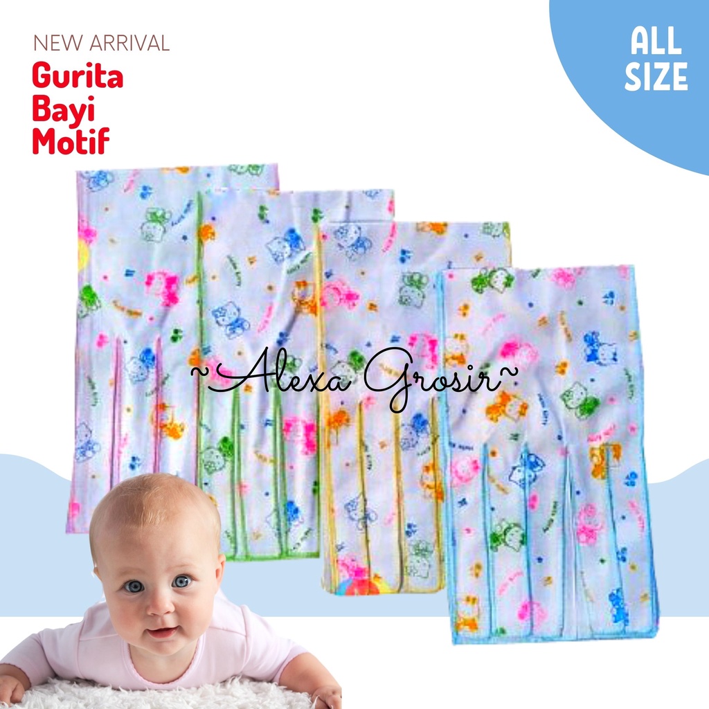 1 Pcs Gurita Bayi / Gurita Tali / Gurita Ikat Newborn Putih Sablon / Gurita Gambar/ Gurita motif