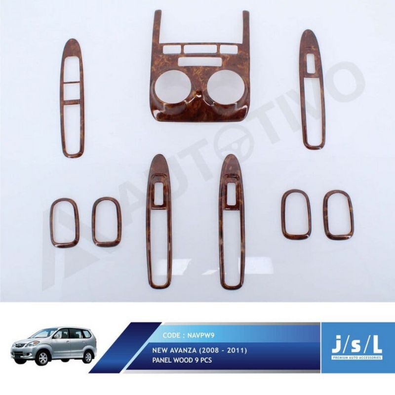 Toyota Avanza 2008 2011 Panel Kayu / Wood Pannel 9 Pcs