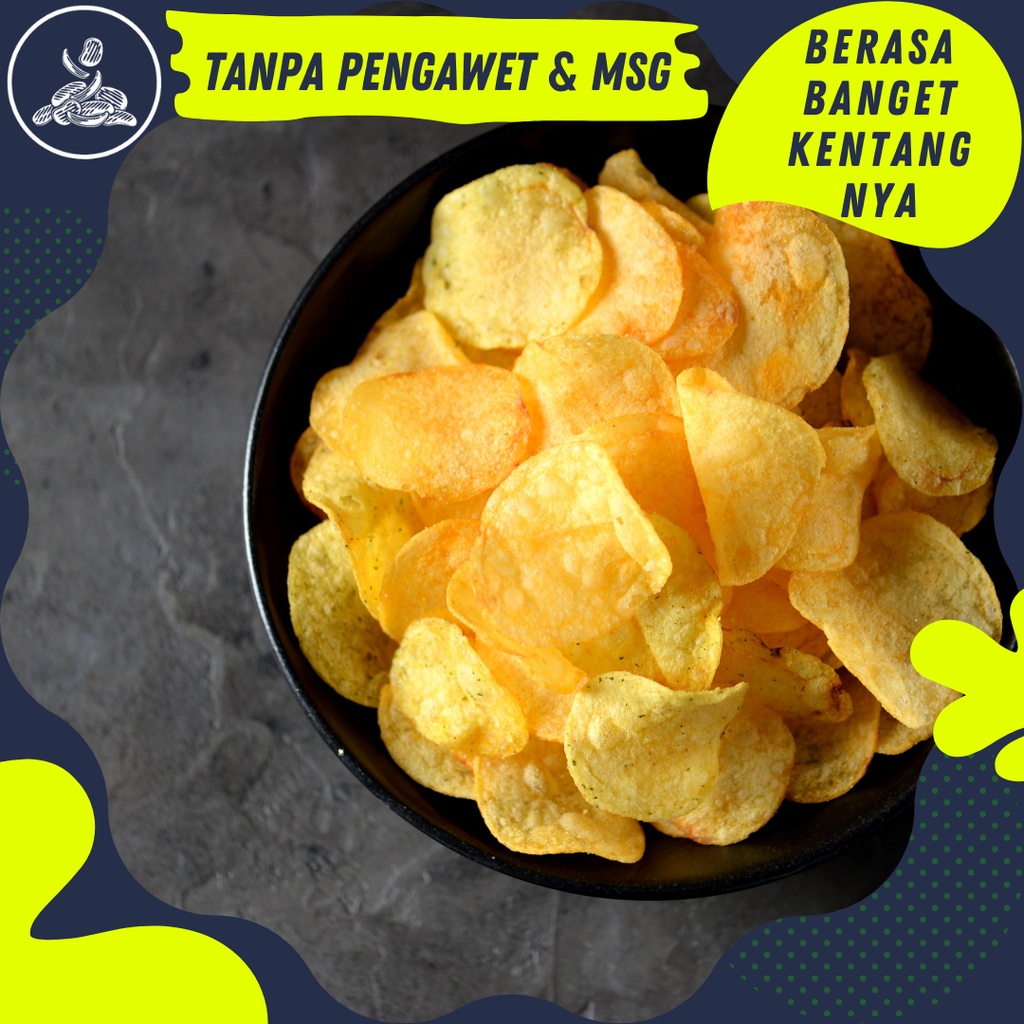 

Keripik Kentang Seribu Rasa 500 Gram | Kettle Chips Non MSG Dijamin Enak, Gurih, dan Murah | Keripik Kentang Homemade Premium