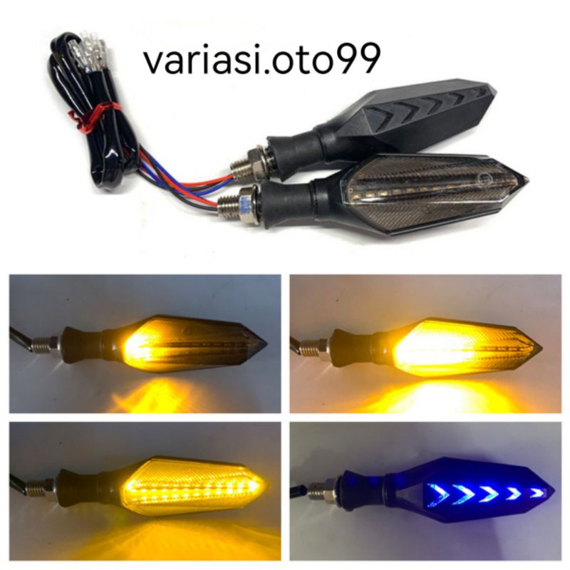 SEN RUNNING MOTOR LED PANAH 2 SISI SEN RUNNING VIXION CBR CB KLX XABRE TAIGER LAMPU MOTOR