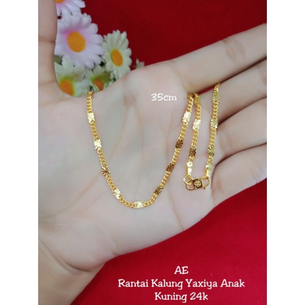 kalung rantai tempe anak dan dewasa lapis emas 24k