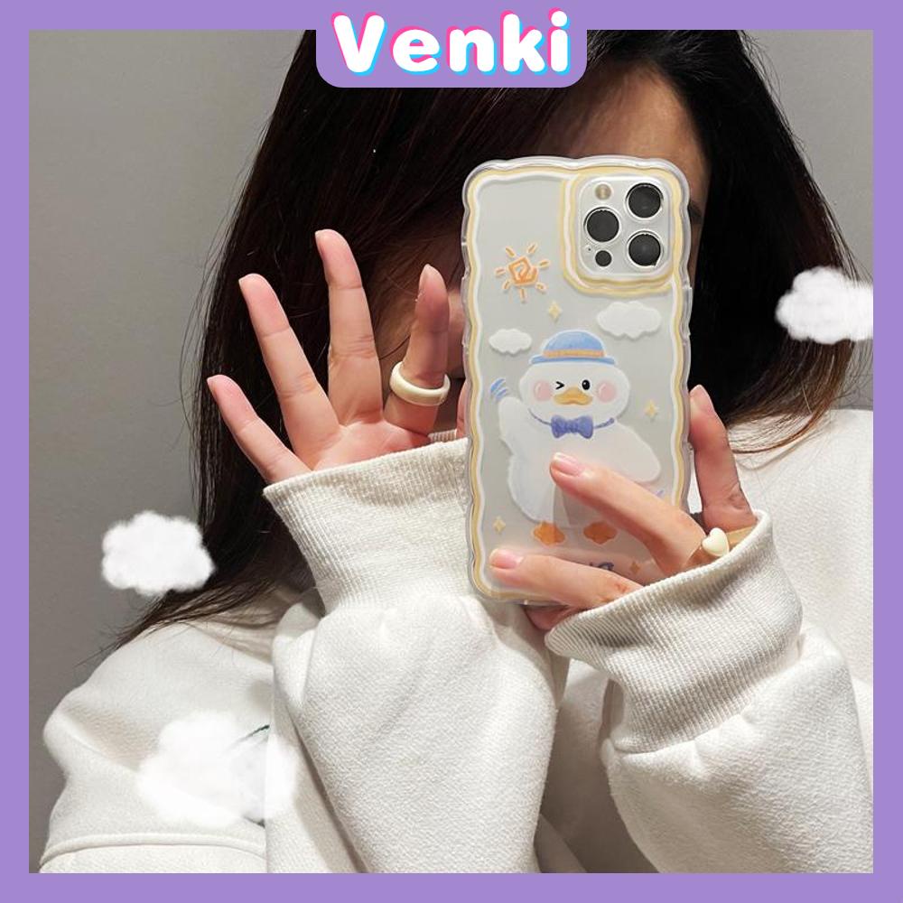 iPhone Case Silicone Soft Case Clear Case Wave Non-Slip Shockproof Camera Cover Protection Duck Cute Compatible For iPhone 13 Pro Max iPhone 12 Pro Max iPhone 11 iPhone7 Plus