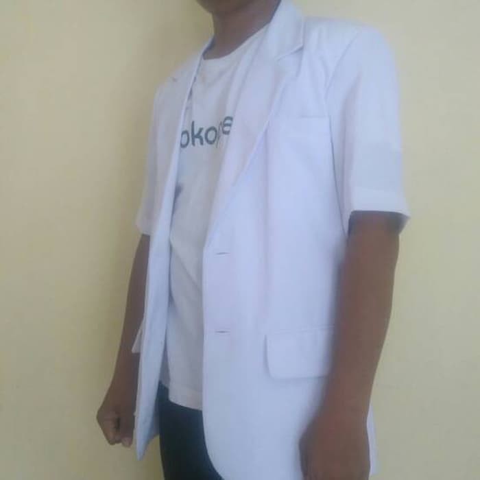 Jas Dokter Pria Lengan Pendek