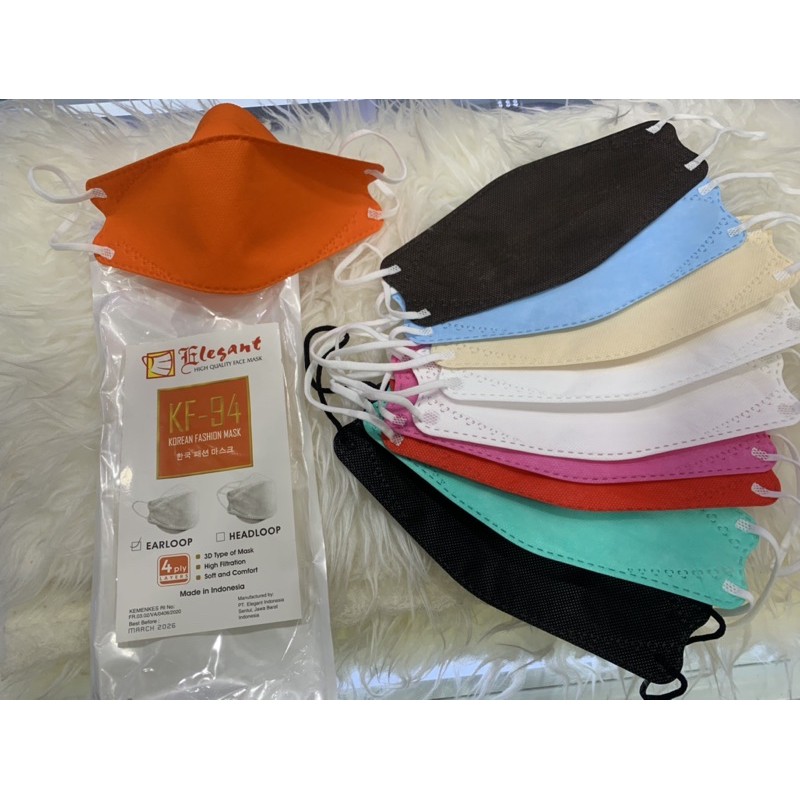 Masker korea KF94 Mix warna-warni isi 10pcs Masker evo korea ijin kemenkes Masker Medis/Warna/EVO/KF