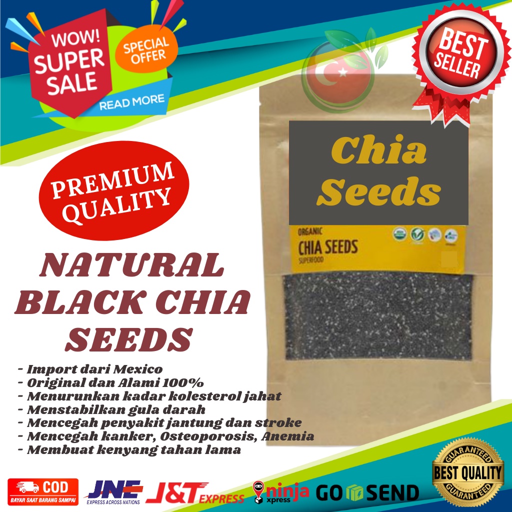 1 KG CHIA SEED ORGANIK - BIJI CHIA DIET LANGSING SEHAT / BLACK CHIASEED HERBAL, ALAMI DAN ORIGINAL