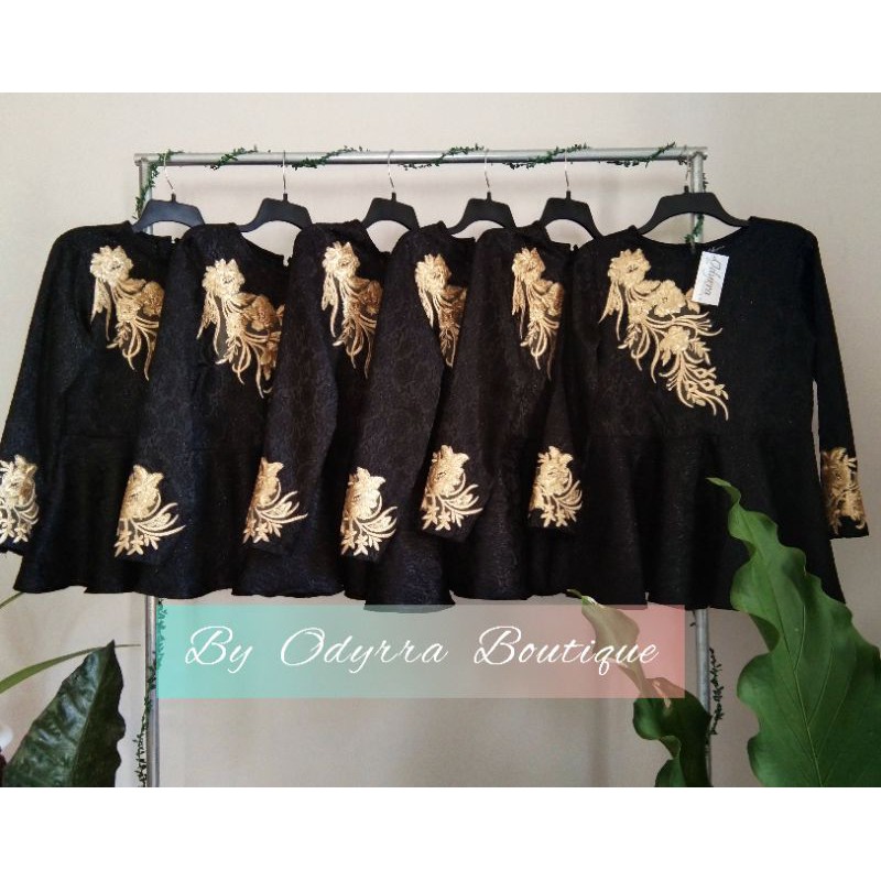 Atasan Pesta model Peplum mix Brukat Brokat