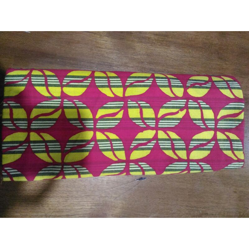 KAIN TENUN BATIK LURIK WARNA PINK-KUNING