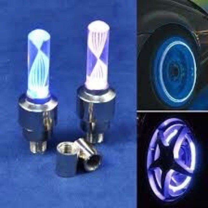 Tutup Pentil LED / Pentil Ban LED ban motor mobil sepeda FREE BATERAI 2PCS