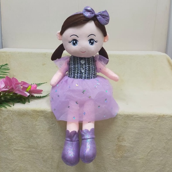 Boneka Cewek Dress Gliter Kupu2 Size 16&quot;/67cm/boneka pretty girl/boneka Baby Girl/boneka anak perempuan/