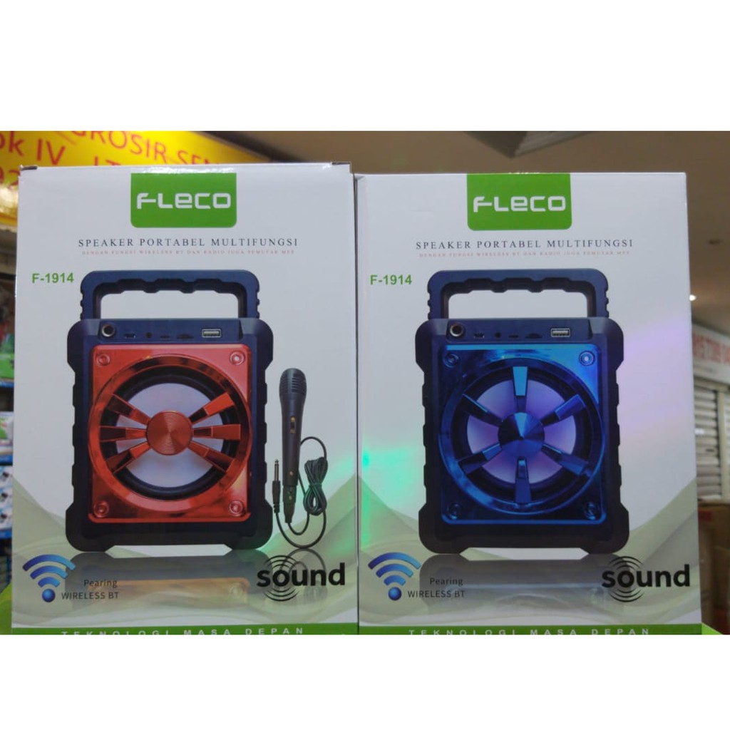 Speaker bluetooth portabel Fleco f1914 speaker Karoke
