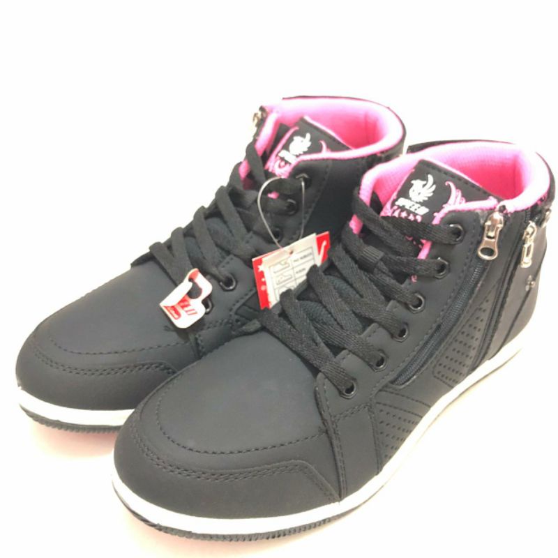 SEPATU SEKOLAH WANITA HITAM PINK SPEED FRONTIER HI CHESNA 37-40