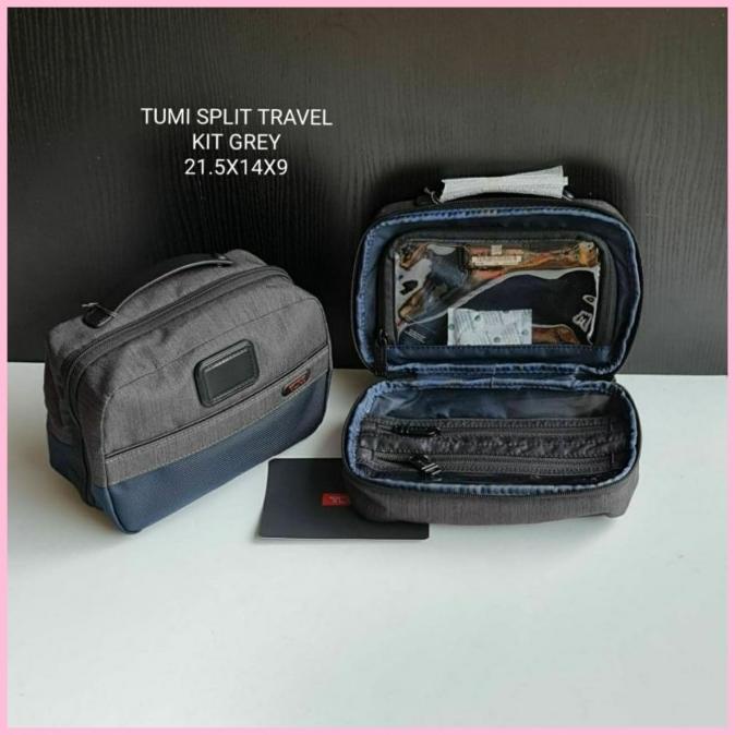 JUAL TUMI SPLIT TRAVEL BAG KIT CANVAS IN GREY MULTI. BRANDED ORIGINAL SD4524SX