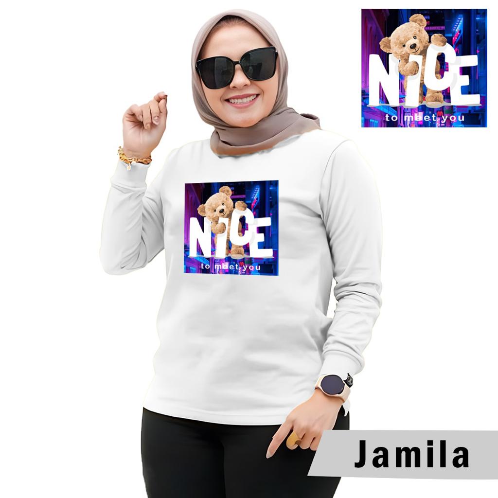 Baju Wanita Fashion/Kaos Wanita/Atasan Wanita Kaos Lengan Panjang Wanita MOTIF JAMILA HIJAB STYLE 2022