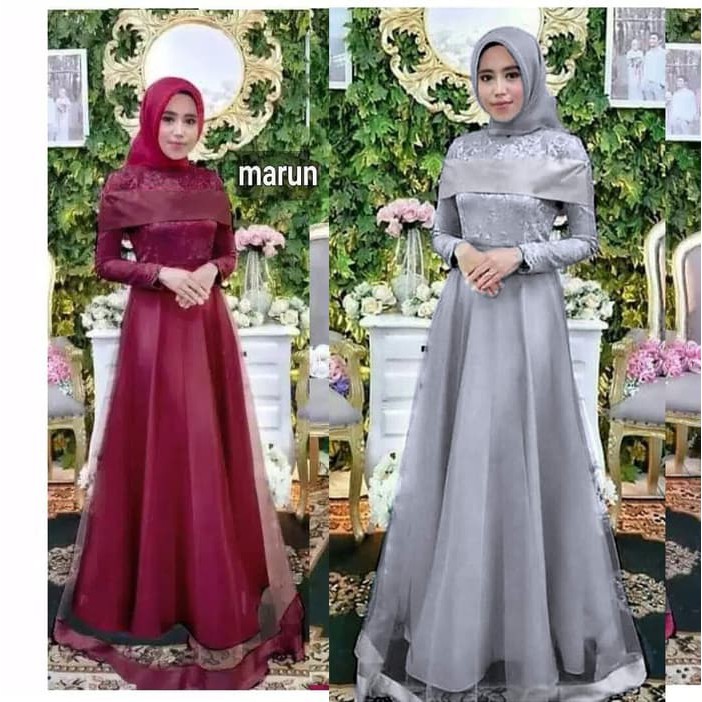 TBI Brukat Maxi Syantik Badriah Sabrina Selendang Brokat Murah Gamis Murah