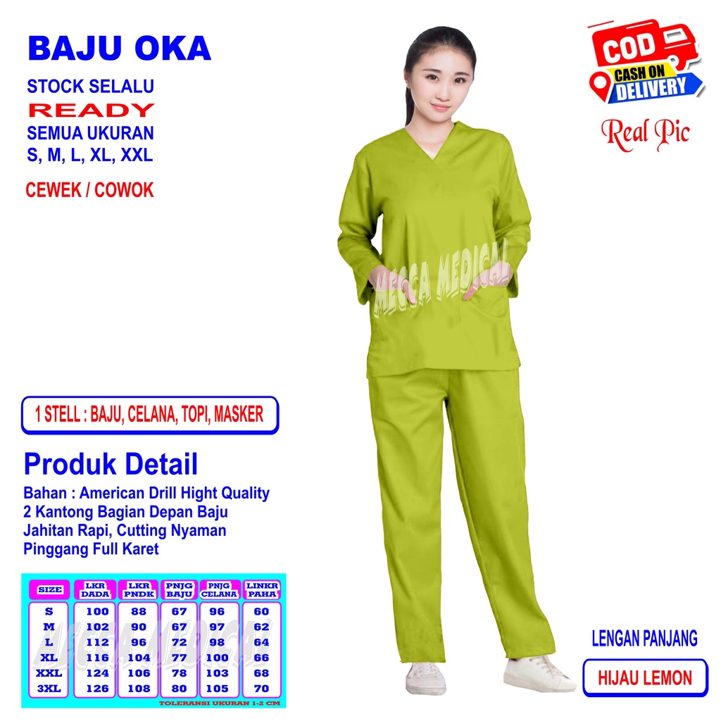 Baju OK   Baju OKA   Baju Jaga Pria  Wanita Lengan Panjang Ready