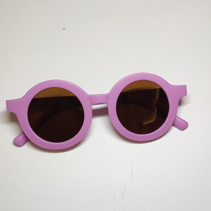 COD Kacamata Anak Fashion Kacamata Hitam Bulat High Quality Import Bayi Usia 0-8 Tahun-purple