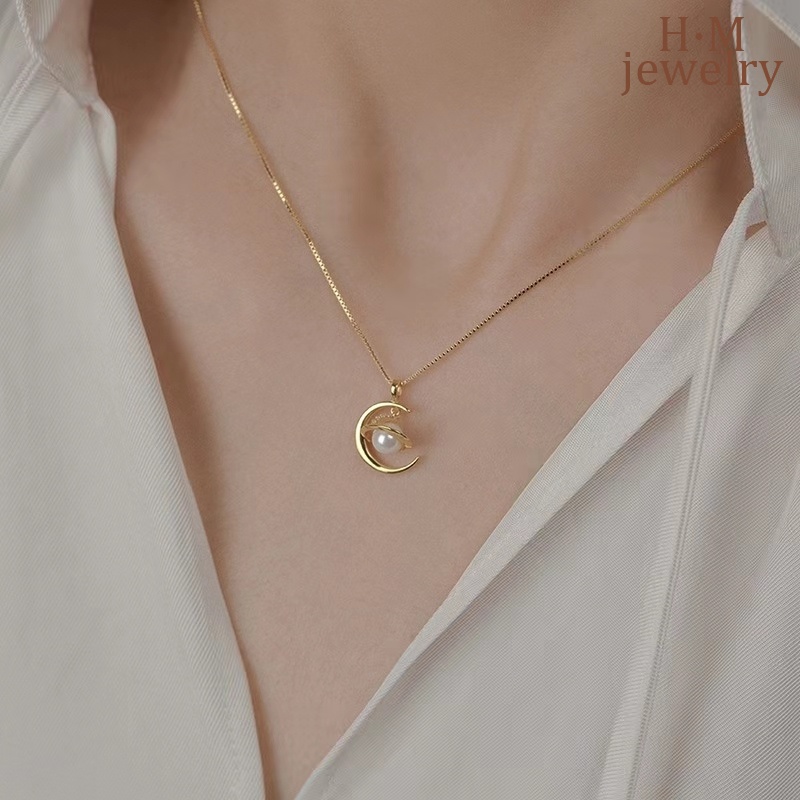 Kalung Rantai Sterling Silver 925 Dengan Liontin Planet / Bulan Warna-Warni Untuk Wanita