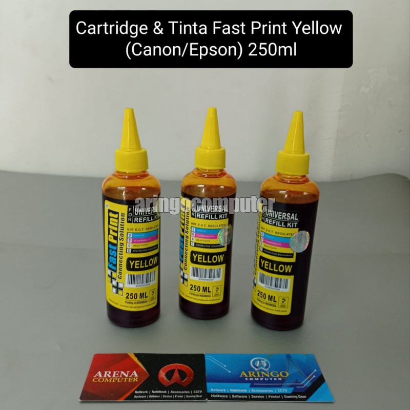 Cartridge &amp; Tinta Fast Print Yellow (Canon/Epson) 250ml