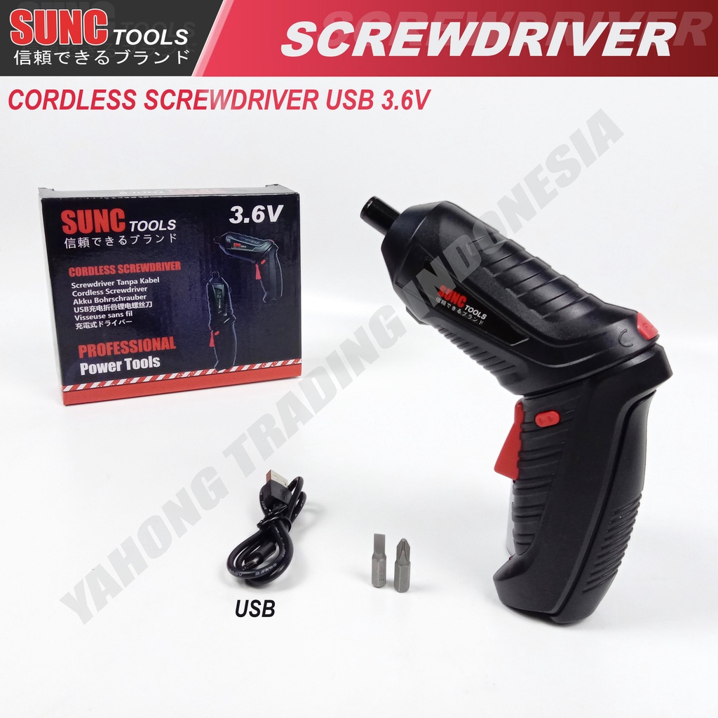 SUNC Cordless Srewdriver USB Obeng Listrik Tanpa Kabel 3.6 V