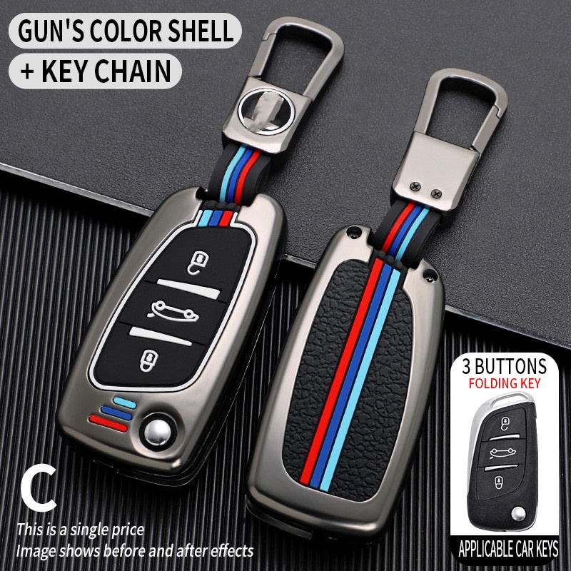 Casing Kunci Mobil 3 Tombol Model Lipat Untuk Peugeot Citroen C1 C2 C3 C4 C5 DS3 DS4 DS5 DS6