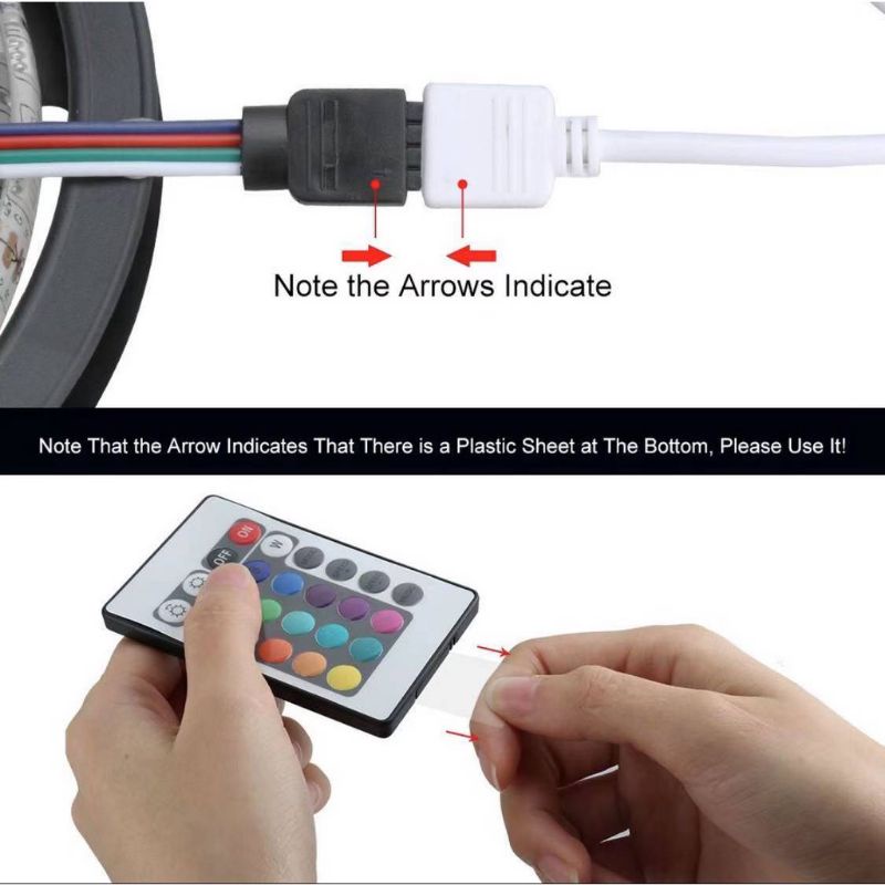 Lambu LED strip RGB warna warni ip68 2835 3528 komplit set adaptor remote