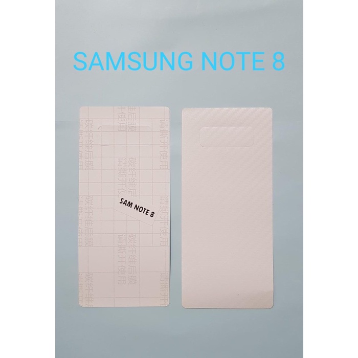 SKIN CARBON SAMSUNG NOTE 8 ~ ANTI GORES BACK SAMSUNG NOTE 8 ~ HP