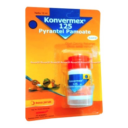 Konvermex 125 Pyrantel Pamoate Obat Cacing Anak Syrup Rasa Jeruk 10ml Kon Vermex Konfermex Pirantel Orange