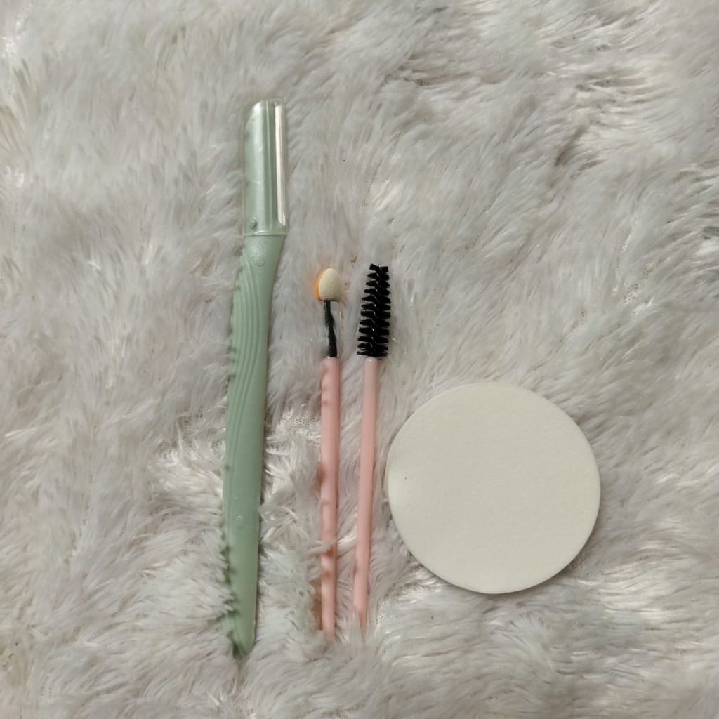 Set Make Up untuk Alis dan Bulu Mata – AC 47 – Eyelash Set eyebrow stamp alat cetakan untuk brush kuas alis pembentuk bentuk alis bulu mata eyelash extension alat kecantikan Sisir Kuas brush perawatan Bulu Mata  Lembut Lentik