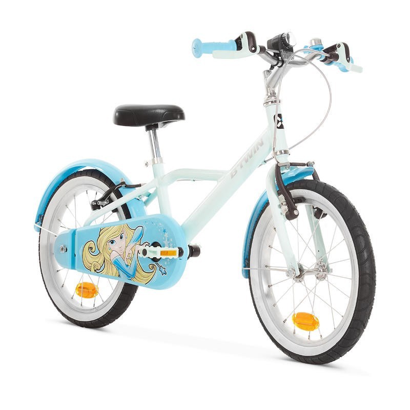 BTWIN 500 Sepeda Anak Blue Princess 16 Inch Untuk Anak Usia 4-6 Tahun