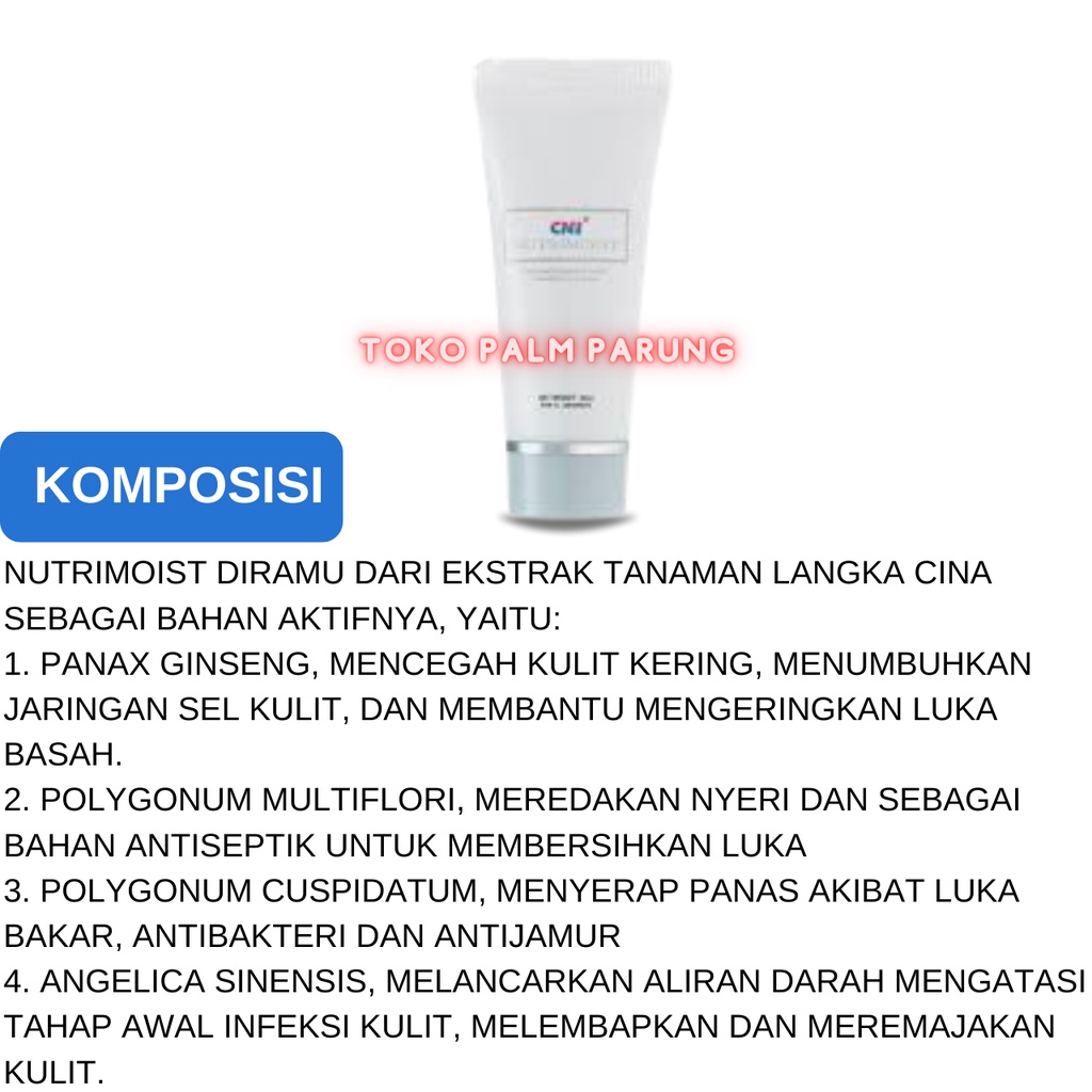 CNI Nutrimoist Asli 20gr Krim Luka Bakar Penghilang Bekas Jerawat Dan Luka Lembut Dan Halus Meremajakan Kulit