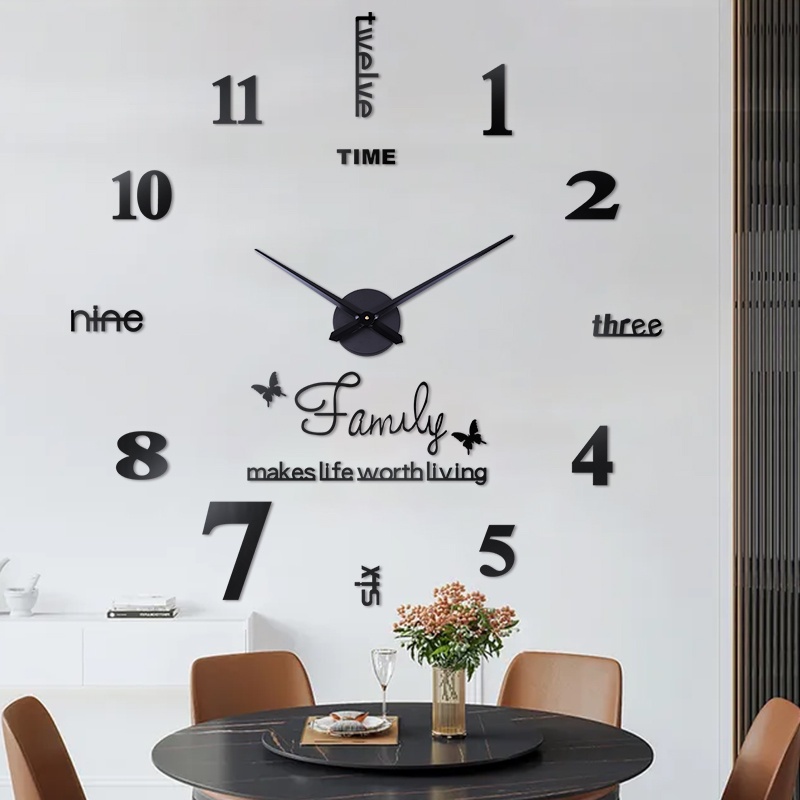 BISA COD! Jam Dinding Besar DIY Giant Wall Clock 100 - 120 cm - Jam Dinding Besar DIY Model One Two Three - LaDolcec Vita - Jam Dinding Besar DIY Giant Wall Clock Model Home Sweet Home - jam dinding karakter lucu unik clasic - jam dinding terbaru