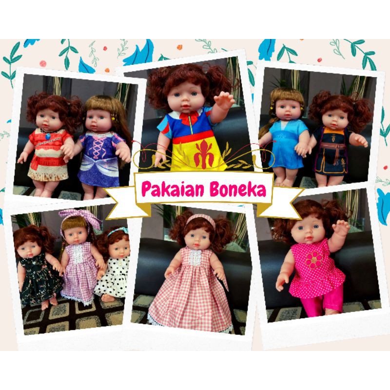 Pakaian Baju Boneka Vinil 30 cm Dress Princess Cantik