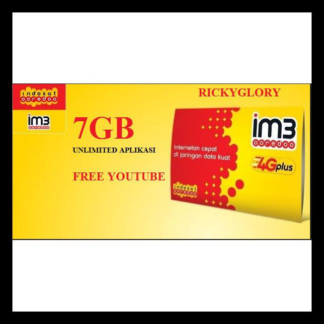 Perdana Indosat Unlimited Aplikasi + Kuota 7Gb Kode 299