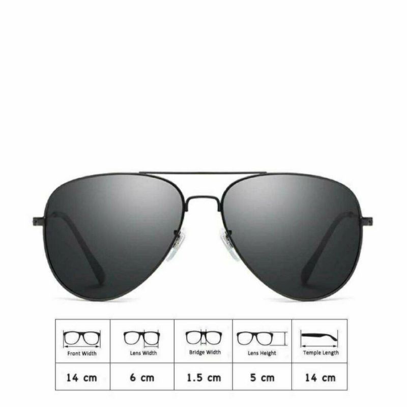 Kastamanwatch - (COD) KACAMATA ANTI UV PILOT PRIA WANITA SUNGLASSES OPTIK METAL