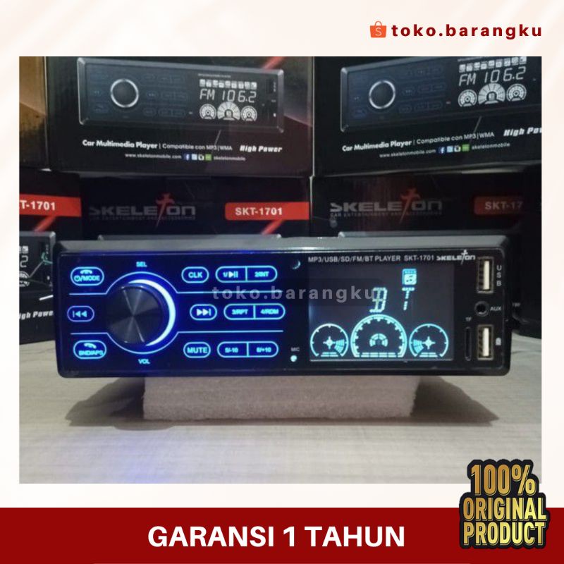 Head Unit Single Din MP3 Bluetooth Tape Mobil Skeleton Multifungsi USB (LAYAR LEBAR TOMBOL SENTUH) A