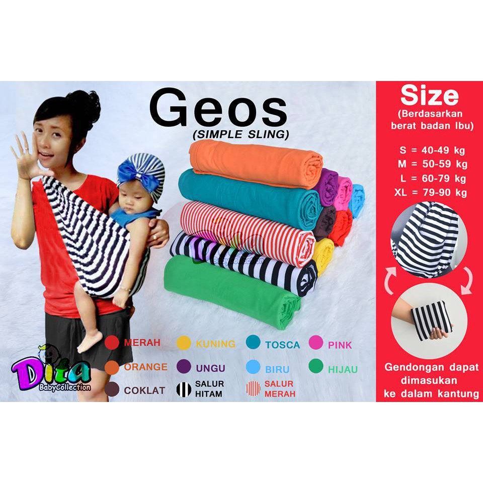 Gendongan geos dita salur kantong geos salur /geos salur murah geos grosir /gendongan kaos