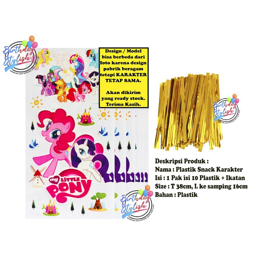 

Plastik Little Pony Karakter Kecil/ Plastik Ultah SnekLittle Pony/ Plastik Pony Kecil Isi 10 Pcs