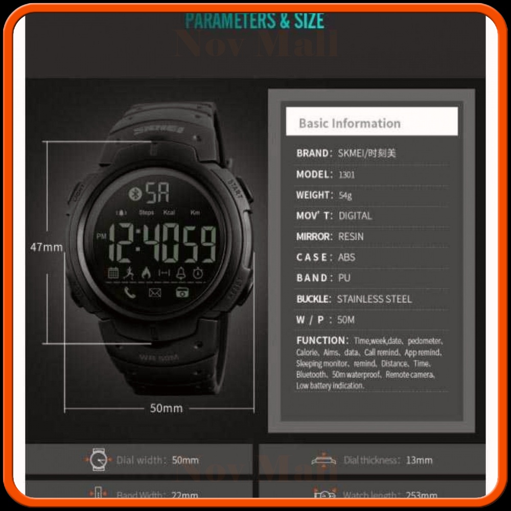 SKMEI Jam Tangan Olahraga Smartwatch Bluetooth SM239