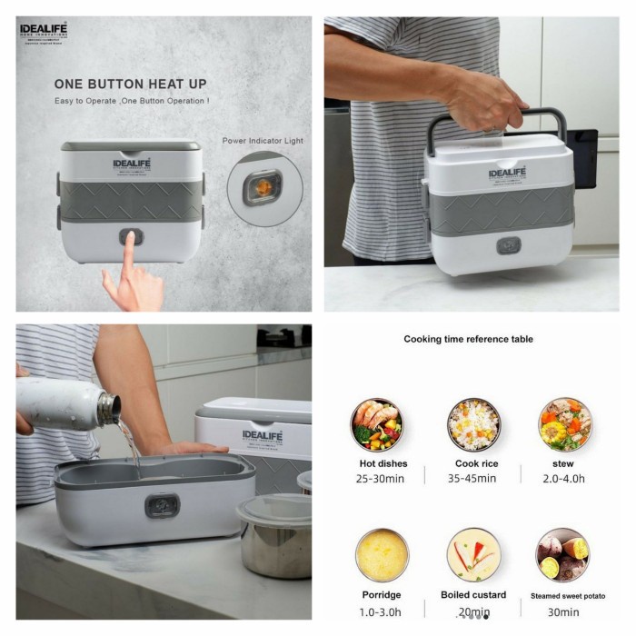 Idealife IL 110A Lunch Box Penghangat Makanan Food Warmer listrik