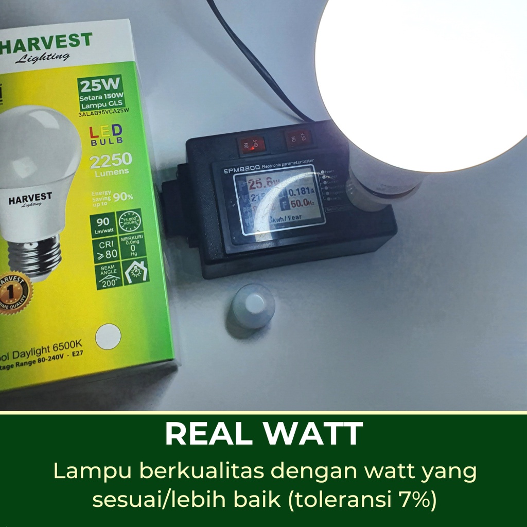 25W - Paket Isi 6 - HARVEST LIGHTING Lampu Bohlam LED A Bulb  25 Watt Lampu Hemat Energi Original Bersertifikasi SNI dan Bergaransi