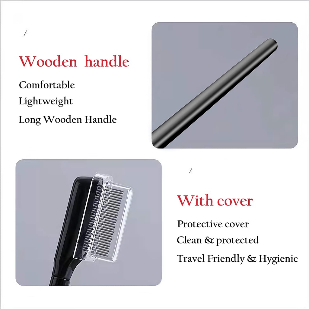 RPB Eyelash Comb Sisir Alis Sisir Bulu Mata - Lash Brush Separator - Eyelashes Separator Curler Makeup Mascara Applicator, Eyelash Grooming Brushes Metal Teeth, Eye Makeup Brush Tools