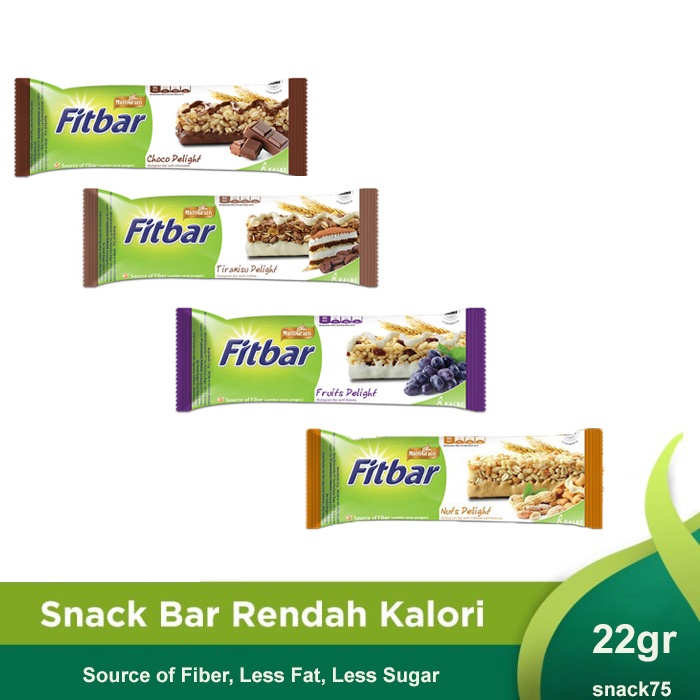 

Fitbar Tiramisu Choco Nuts Fruit 22g - Fitbar Multigrain sereal snack diet snack75