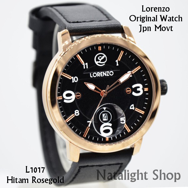 JAM TANGAN PRIA LORENZO L1017 ORIGINAL KULIT SPORTY MEWAH NATALIGHT SHOP