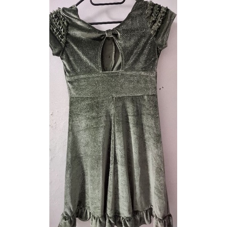 DRESS PESTA ARMY BAJU TERUSAN ARMY DRESS VELVET DRESS BELUDRU