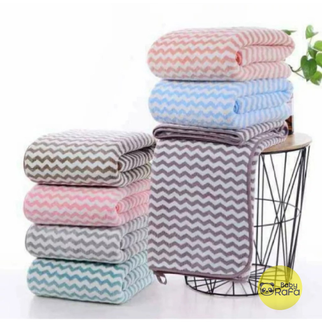 Handuk Mandi ZIGZAG Size Besar 70 x 140 Cm, Handuk Towel Dewasa Anak dan Bayi motif ZIGZAG