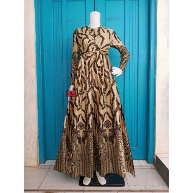 Batik ibu hamil menyusui.busana muslim bumil busui jumbo.dress kerja batik ld 115.