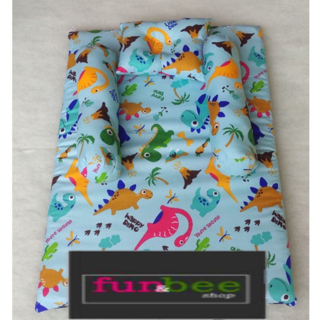 [Baby Bed Set]Bedcover Set Bayi Selimut Bayi Lengkap Dan Murah-matrass dino toska