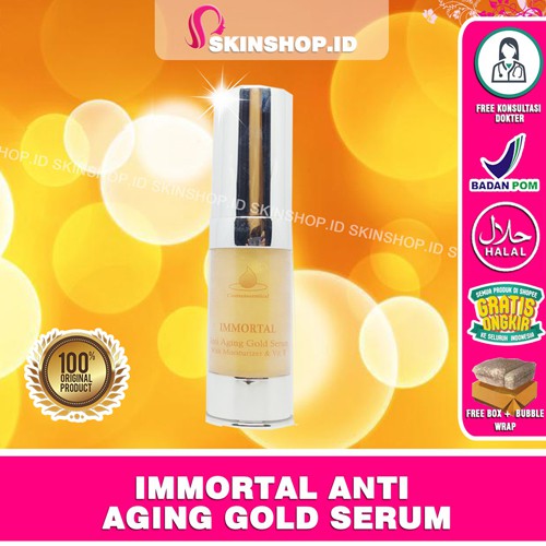 Immortal ANTI AGING GOLD SERUM WITH MOISTURIZER &amp; VIT E 20ml Original / Serum Anti Penuaan BPOM Aman