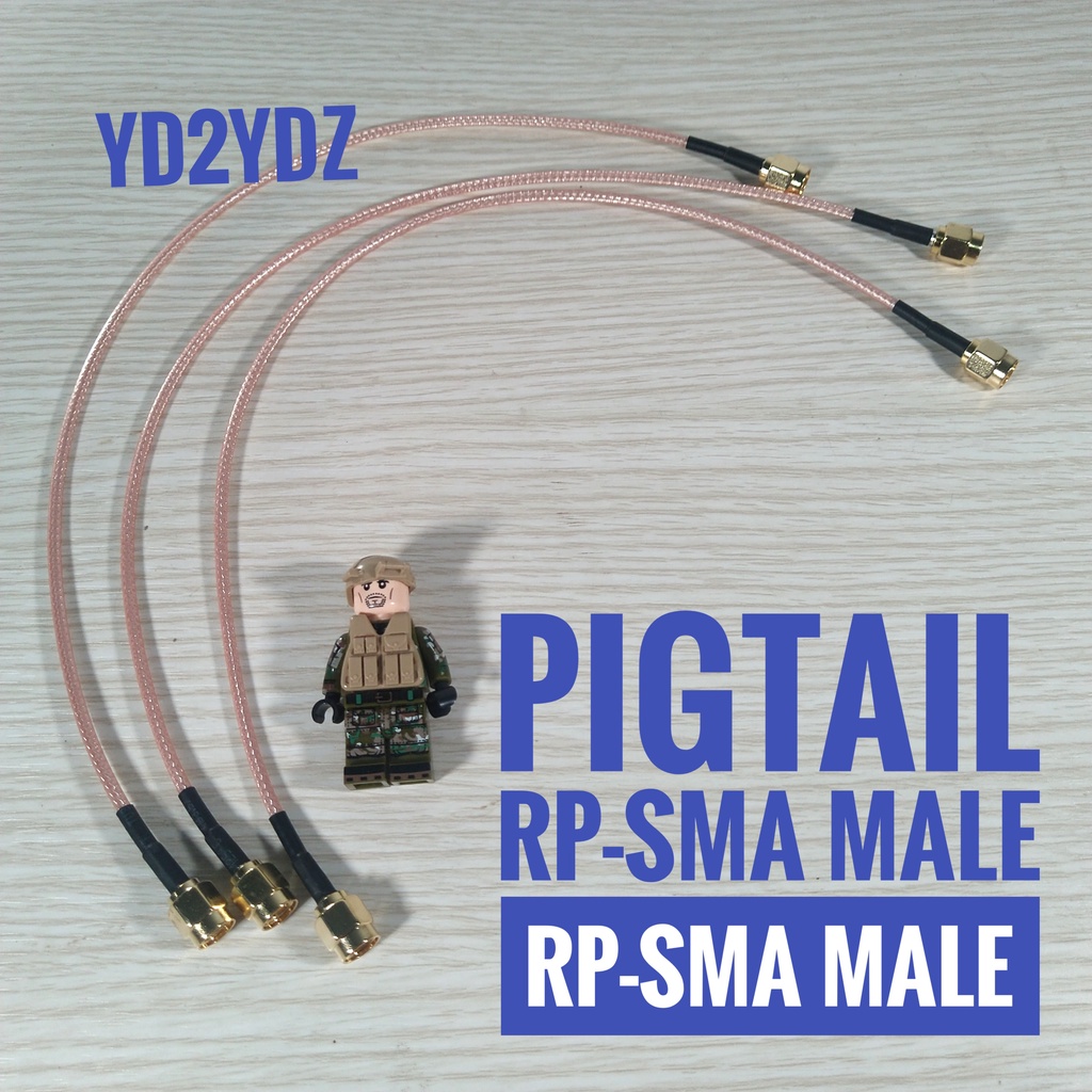 pigtail rp-sma male 30cm konektor rp sma male rpsma double kabel extension modem rg316 rg-316 patch antenna wifi lte ubnt mikrotik antena luar sambungan 4g mifi teflon